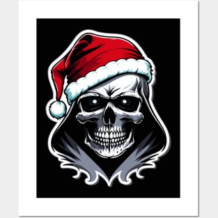 Christmas skull Posters and Art